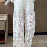 Hollow Lace Long Pants