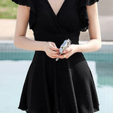 Elegant Backless Waist-Cinching Swimsuit