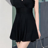 Elegant Backless Waist-Cinching Swimsuit