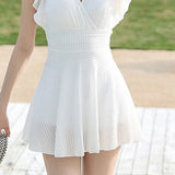 Elegant Backless Waist-Cinching Swimsuit
