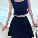Two-Piece Skirted Boxers Swimsuit