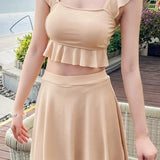 Two-Piece Skirted Boxers Swimsuit