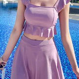 Two-Piece Skirted Boxers Swimsuit