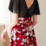 Printed Halter Dress Swimsuit