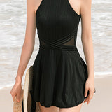 Elegant Sheer Hollow Swim Dress