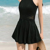 Elegant Sheer Hollow Swim Dress