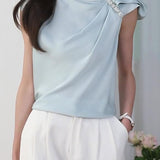 French Style Sleeveless Shirt