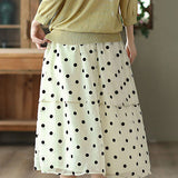 Casual Polka Dot Midi Skirt