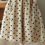 Casual Polka Dot Midi Skirt