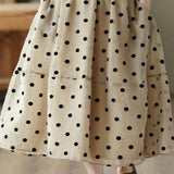 Casual Polka Dot Midi Skirt