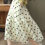 Casual Polka Dot Midi Skirt