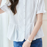 French Round Neck Short Sleeve Shirt