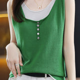 Faux Two-piece Knitted Vest