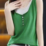 Faux Two-piece Knitted Vest