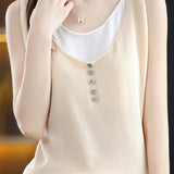 Faux Two-piece Knitted Vest