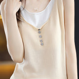 Faux Two-piece Knitted Vest