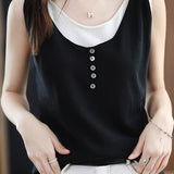 Faux Two-piece Knitted Vest