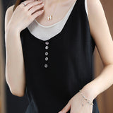 Faux Two-piece Knitted Vest