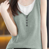 Faux Two-piece Knitted Vest