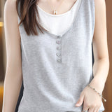 Faux Two-piece Knitted Vest