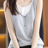 Faux Two-piece Knitted Vest