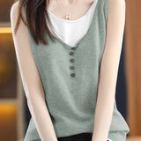 Faux Two-piece Knitted Vest