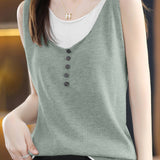 Faux Two-piece Knitted Vest