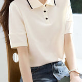 Casual Color-Block Polo Short Sleeve