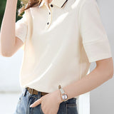 Casual Color-Block Polo Short Sleeve