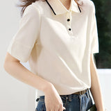 Casual Color-Block Polo Short Sleeve
