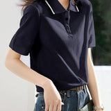 Casual Color-Block Polo Short Sleeve