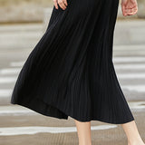 Elegant Draped Fabric Midi Skirt
