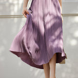Elegant Draped Fabric Midi Skirt
