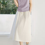 Casual Minimalist Textured Round Neck T-Shirt