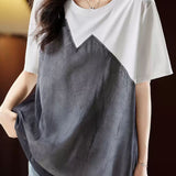 Spaghetti Strap Mesh Panel Faux Two-Piece T-Shirt