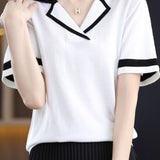 Casual Color Block Knit Sweater