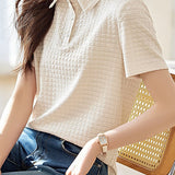 Casual Polo Textured Women's T-Shirt