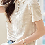 Casual Polo Textured Women's T-Shirt