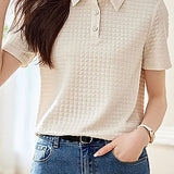 Casual Polo Textured Women's T-Shirt