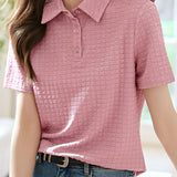 Casual Polo Textured Women's T-Shirt