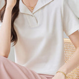 Elegant Solid Color Short Sleeve