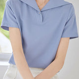 Elegant Solid Color Short Sleeve