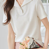Elegant Solid Color Short Sleeve