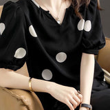Stylish Loose Polka Dot Puff Sleeve