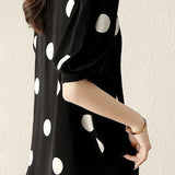 Stylish Loose Polka Dot Puff Sleeve