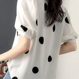 Stylish Loose Polka Dot Puff Sleeve