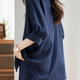 Textured Drop Shoulder Short Sleeve Shirt and Shorts Set