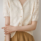 Exquisite Hollow-out Crochet Lace Top