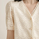 Exquisite Hollow-out Crochet Lace Top