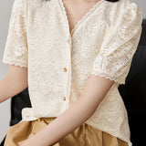 Exquisite Hollow-out Crochet Lace Top